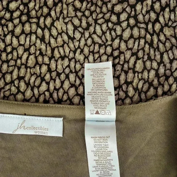 Babydoll Sheer Top Size 3X Brown Animal Print Short Sleeve Y2K Faux Wrap - Picture 9 of 9